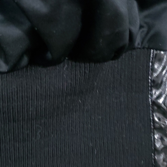 ★ 3 for $10 ★Forever 21 Black Shiny Bomber - Picture 7 of 8